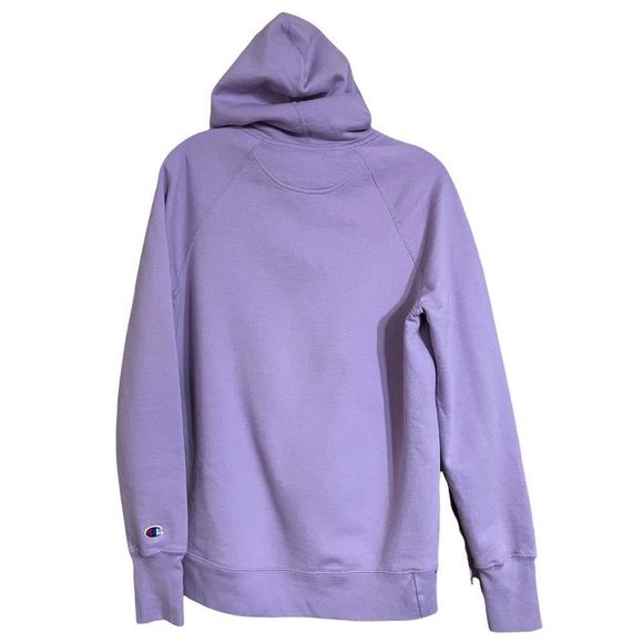 Champion Lavender Purple Teal Logo Script Hoodie Sz Medium - Picture 2 of 12